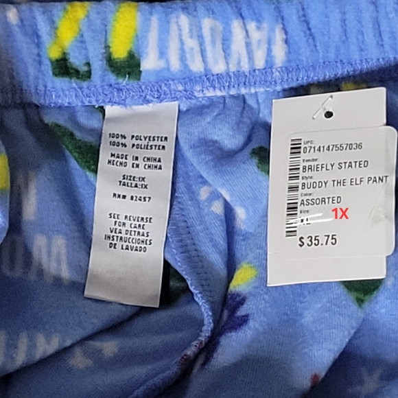 Briefly Stated Buddy The Elf Pajama Pants -NWT - Picture 4 of 5